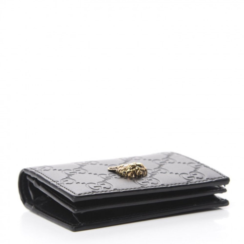 Gucci Guccissima Crystal Cat Card Case in Black NEW IN BOX - Picture 3 of 6